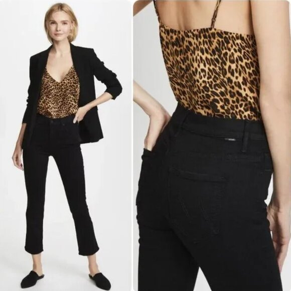 MOTHER The Insider Crop Straight Black Jeans in Not Guilty Size 26 - Picture 3 of 8